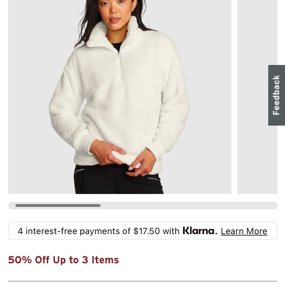 Eddie Bauer 1/4 zip plush pullover.